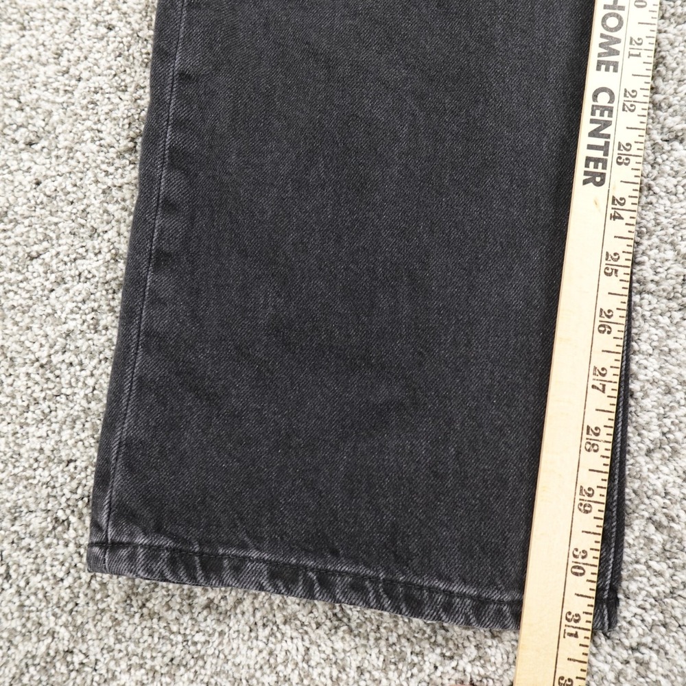Aeropostale Jeans Womens 10 Dark Black Denim Pants Hi Rise 90s Baggy Straight - Picture 4 of 13